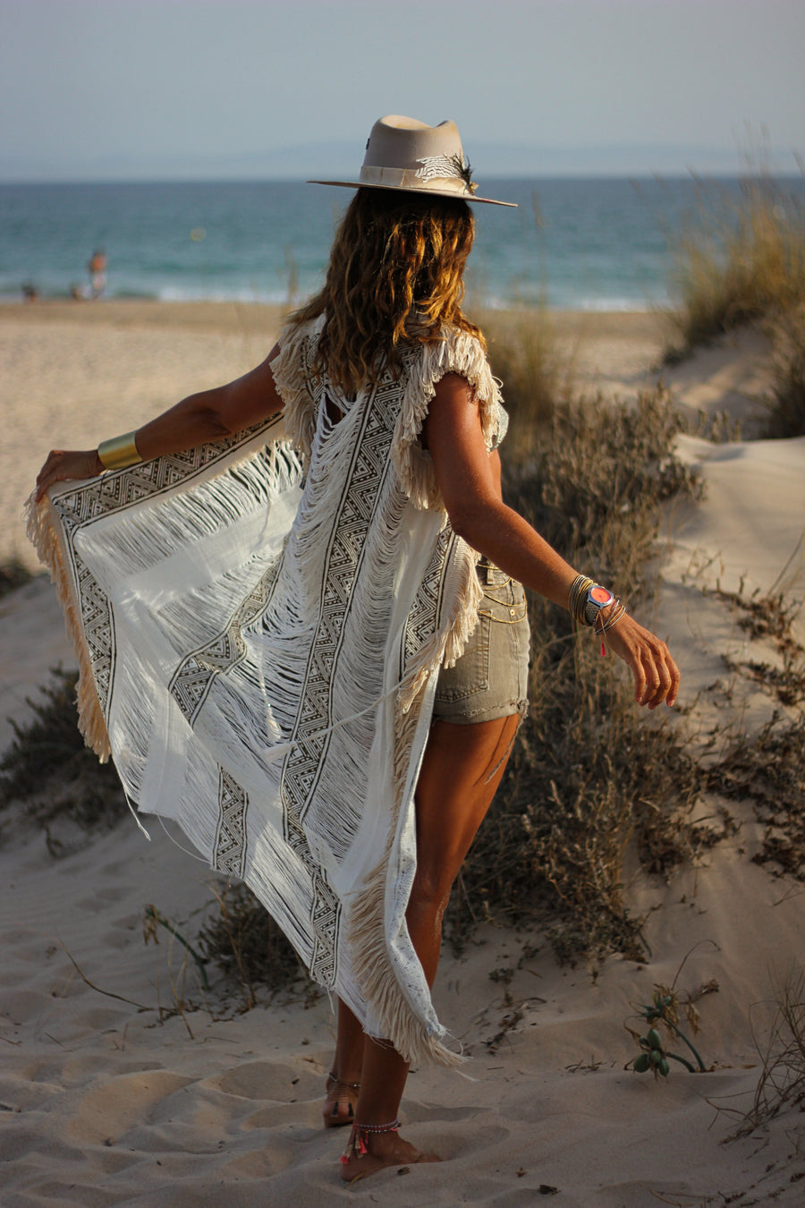 Kimono Flecos sin mangas